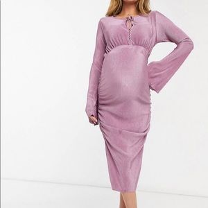 ASOS Retro Style Pink Maternity Midi Dress
